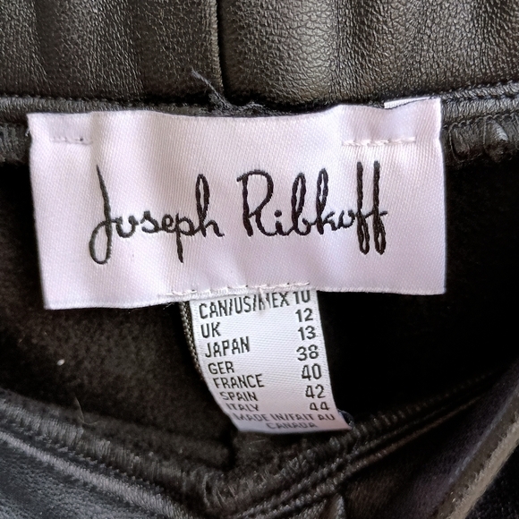 Joseph Ribkoff Black Faux Leather Pants with Zipper Detail_Fleece Inside_10 - Picture 3 of 8